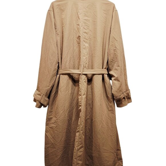 Ava & Viv Womens Tan Belted Trench Coat Size 2X Lightweight Long Sleeve - Picture 2 of 7